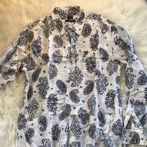 Men’s Blue by Saks Fifth Avenue Linen Button Up